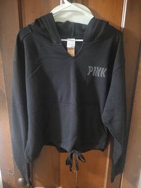 PINK Victoria's Secret Bling Hoodie~Clinch Hem~Size Xl~NWT.